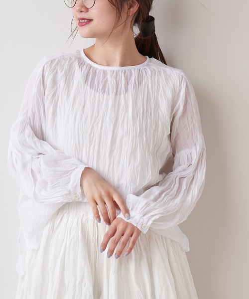 PUAL CE CIN(ピュアルセシン)の「【Du noir】リネンライク後ろリボンブラウス(シャツ/ブラウス・レディース・ホワイト/ブラック・FREE)」の17枚目の写真