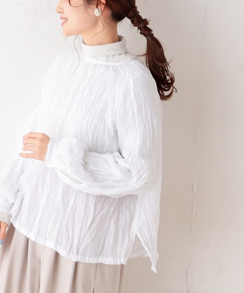 PUAL CE CIN(ピュアルセシン)の「【Du noir】リネンライク後ろリボンブラウス(シャツ/ブラウス・レディース・ホワイト/ブラック・FREE)」の12枚目の写真