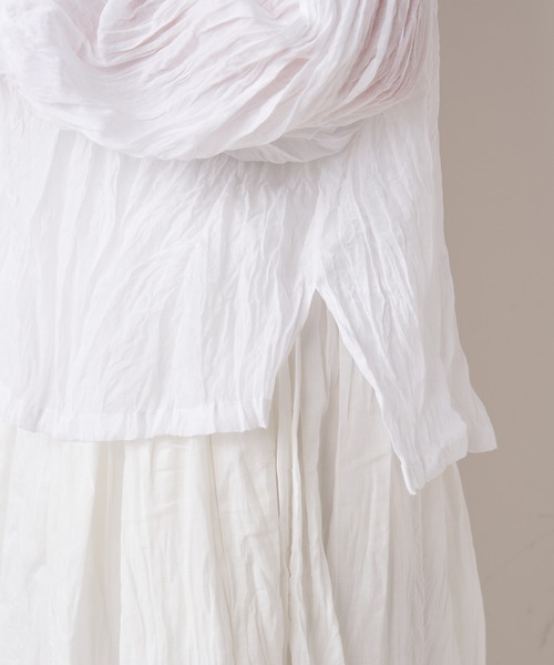 PUAL CE CIN(ピュアルセシン)の「【Du noir】リネンライク後ろリボンブラウス(シャツ/ブラウス・レディース・ホワイト/ブラック・FREE)」の9枚目の写真