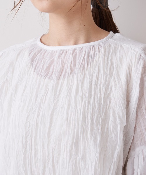 PUAL CE CIN(ピュアルセシン)の「【Du noir】リネンライク後ろリボンブラウス(シャツ/ブラウス・レディース・ホワイト/ブラック・FREE)」の11枚目の写真