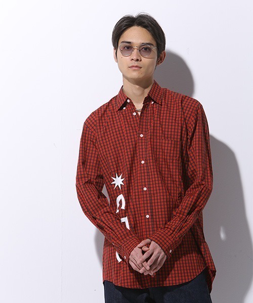 GDC（ジーディーシー）の「LOGO CHECK SHIRT（シャツ/ブラウス・メンズ・ホワイト/ブラック/レッド・SMALL/MEDIUM/LARGE）」の13枚目の写真