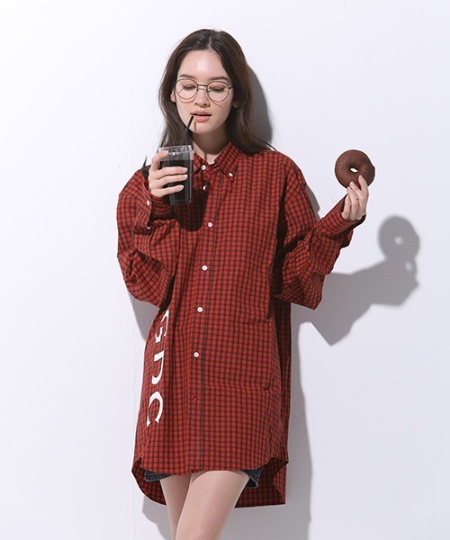 GDC（ジーディーシー）の「LOGO CHECK SHIRT（シャツ/ブラウス・メンズ・ホワイト/ブラック/レッド・SMALL/MEDIUM/LARGE）」の8枚目の写真