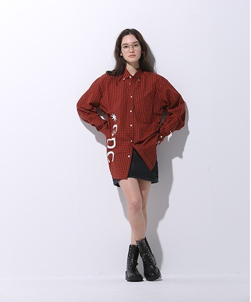 GDC（ジーディーシー）の「LOGO CHECK SHIRT（シャツ/ブラウス・メンズ・ホワイト/ブラック/レッド・SMALL/MEDIUM/LARGE）」の10枚目の写真