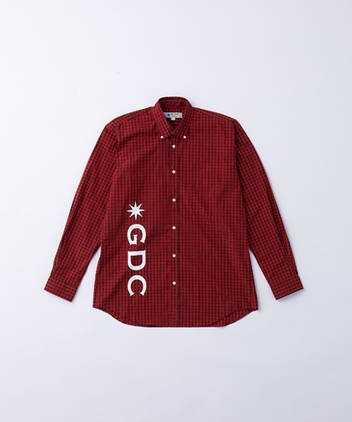GDC（ジーディーシー）の「LOGO CHECK SHIRT（シャツ/ブラウス・メンズ・ホワイト/ブラック/レッド・SMALL/MEDIUM/LARGE）」の6枚目の写真