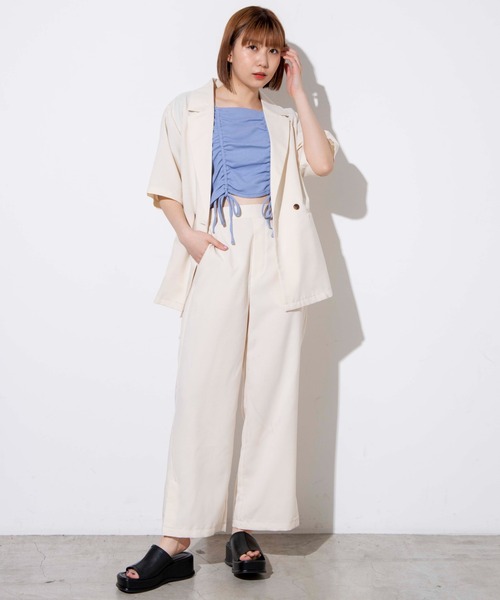 WEGO（ウィゴー）の「WEGO/リネンライクカラージャケット（テーラードジャケット・レディース・アイボリー/ベージュ系その他/ピンク・SMALL/MEDIUM）」の7枚目の写真