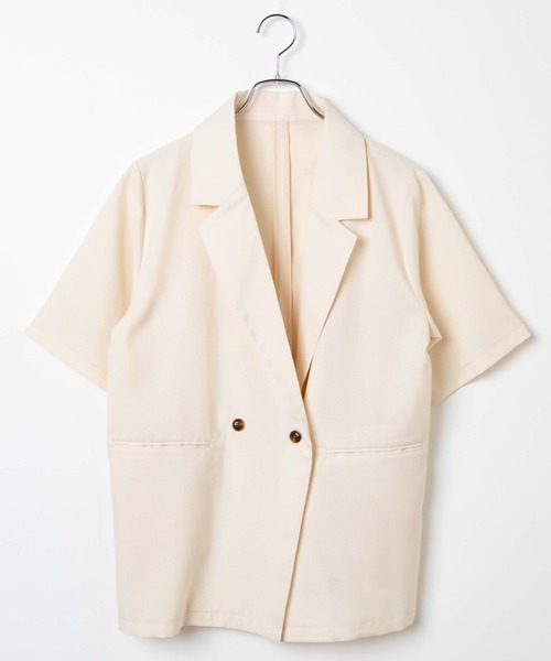 WEGO（ウィゴー）の「WEGO/リネンライクカラージャケット（テーラードジャケット・レディース・アイボリー/ベージュ系その他/ピンク・SMALL/MEDIUM）」の6枚目の写真