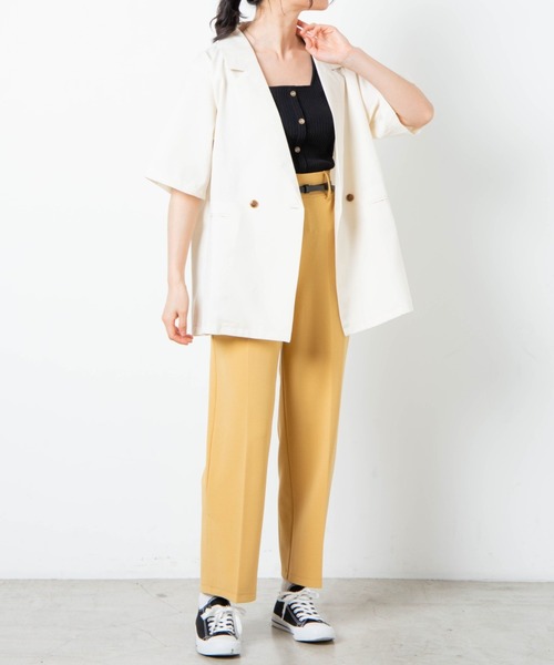 WEGO（ウィゴー）の「WEGO/リネンライクカラージャケット（テーラードジャケット・レディース・アイボリー/ベージュ系その他/ピンク・SMALL/MEDIUM）」の15枚目の写真