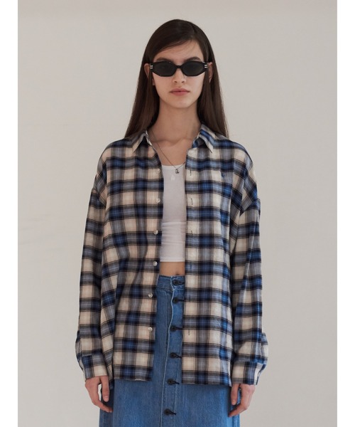 13MONTH（サーティーンマンス）の「【13month】PASTEL CHECK SHIRT（シャツ/ブラウス・メンズ・ブルー・M/L）」の3枚目の写真