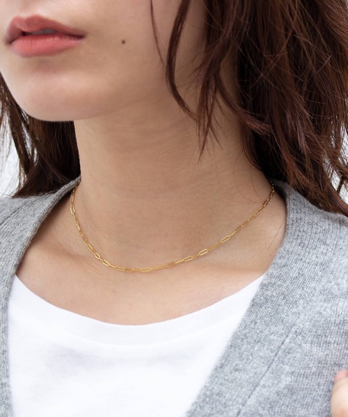 JUICY ROCK（ジューシーロック）の「K14gold-filled フラットスクエアチェーンネックレス（ネックレス・レディース・ゴールド・ONE SIZE）」の8枚目の写真