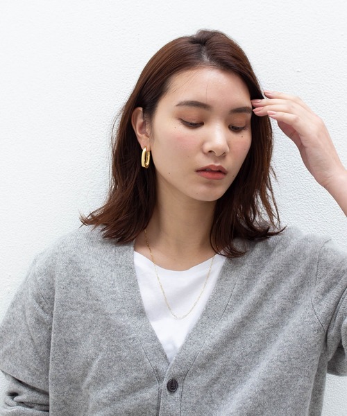 JUICY ROCK（ジューシーロック）の「K14gold-filled フラットスクエアチェーンネックレス（ネックレス・レディース・ゴールド・ONE SIZE）」の6枚目の写真