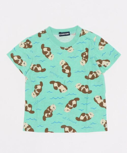 LB CLUB（エルビークラブ）の「天竺柄込み水族館柄Ｔシャツ（Tシャツ/カットソー・キッズ・ホワイト/ネイビー/サックスブルー/イエロー/ブルー/グリーン・100/110/120/80/90/130）」の3枚目の写真