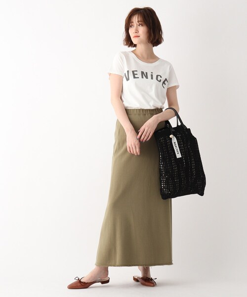 JET（ジェット）の「◆【ウォッシャブル】天竺ロゴプリントラウンドネックTシャツ（Tシャツ/カットソー・レディース・ホワイト/カーキ/ライトベージュ/チャコールグレー・80/04/06）」の9枚目の写真