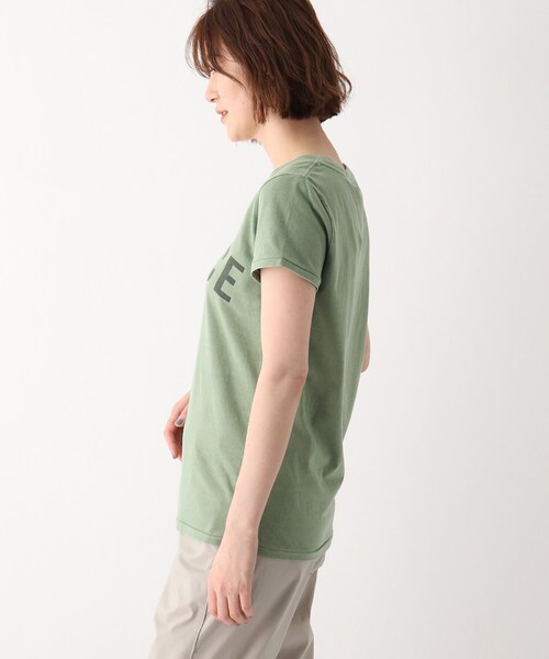 JET（ジェット）の「◆【ウォッシャブル】天竺ロゴプリントラウンドネックTシャツ（Tシャツ/カットソー・レディース・ホワイト/カーキ/ライトベージュ/チャコールグレー・80/04/06）」の13枚目の写真