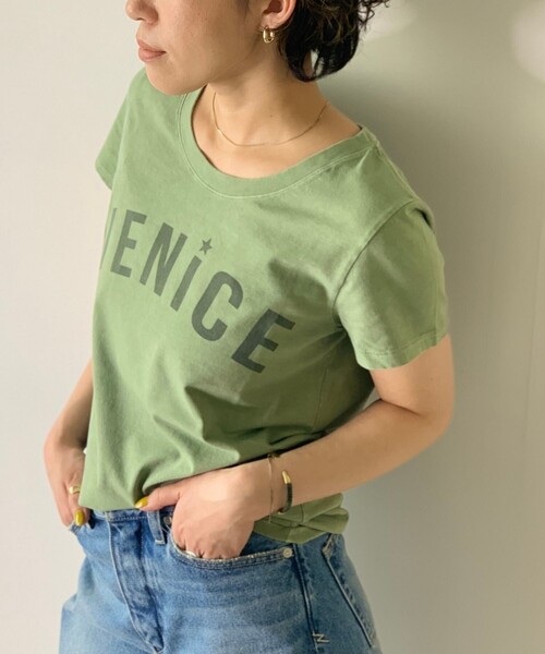 JET（ジェット）の「◆【ウォッシャブル】天竺ロゴプリントラウンドネックTシャツ（Tシャツ/カットソー・レディース・ホワイト/カーキ/ライトベージュ/チャコールグレー・80/04/06）」の19枚目の写真