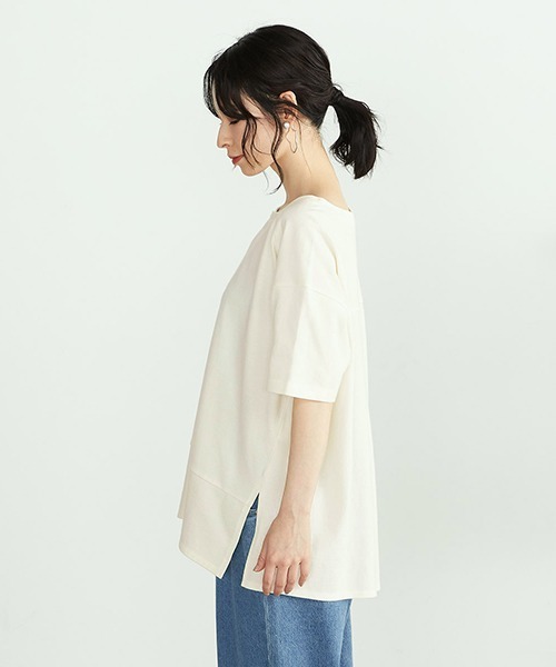 ONIGIRI（オニギリ）の「鹿の子　キーネックＴシャツ（Tシャツ/カットソー・レディース・ターコイズブルー/アイボリー/ブラウン・FREE）」の10枚目の写真