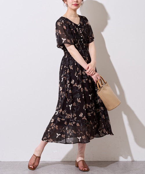 natural couture（ナチュラルクチュール）の「フレアスリーブお上品ワンピース（ワンピース・レディース・ブルー/ミント/その他1/その他2/その他3/ピンクベージュ・FREE）」の6枚目の写真