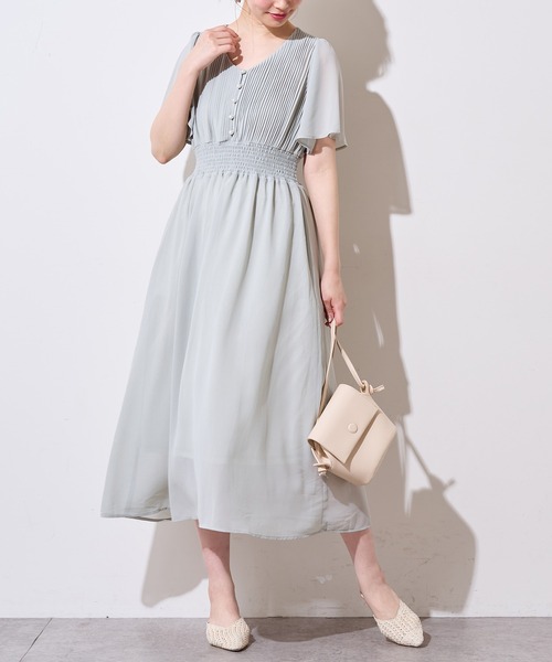 natural couture（ナチュラルクチュール）の「フレアスリーブお上品ワンピース（ワンピース・レディース・ブルー/ミント/その他1/その他2/その他3/ピンクベージュ・FREE）」の7枚目の写真