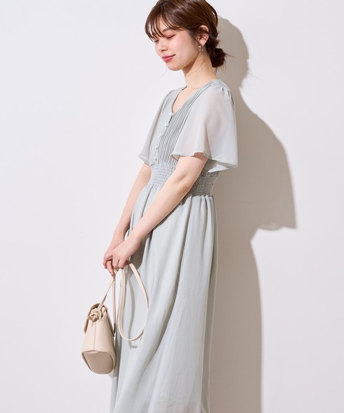 natural couture（ナチュラルクチュール）の「フレアスリーブお上品ワンピース（ワンピース・レディース・ブルー/ミント/その他1/その他2/その他3/ピンクベージュ・FREE）」の9枚目の写真