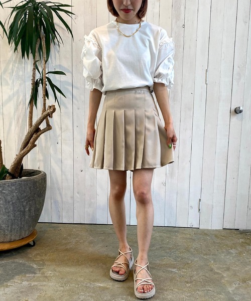 SPINNS（スピンズ）の「プリーツスカートショートパンツ（スカート・レディース・ホワイト/ベージュ/ブラック・ONESIZE）」の18枚目の写真