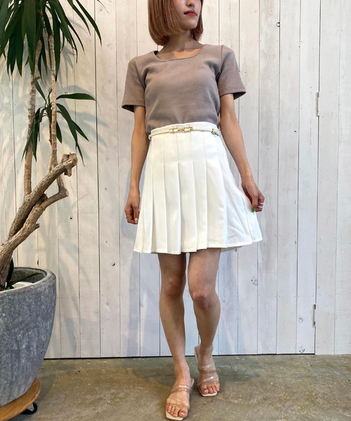 SPINNS（スピンズ）の「プリーツスカートショートパンツ（スカート・レディース・ホワイト/ベージュ/ブラック・ONESIZE）」の19枚目の写真