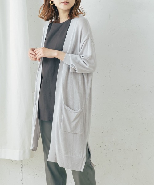 URBAN RESEARCH ROSSO WOMEN（アーバンリサーチ　ロッソ）の「ドライタッチロングカーディガン（カーディガン/ボレロ・レディース・ブラック/グレー系その他/ブルー系その他・FREE）」の9枚目の写真