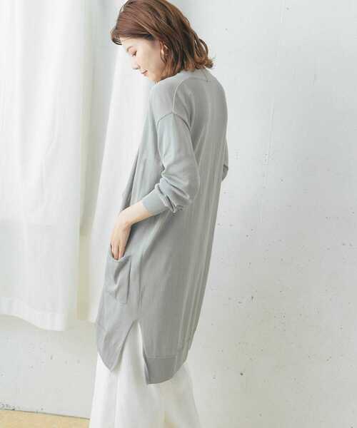 URBAN RESEARCH ROSSO WOMEN（アーバンリサーチ　ロッソ）の「ドライタッチロングカーディガン（カーディガン/ボレロ・レディース・ブラック/グレー系その他/ブルー系その他・FREE）」の6枚目の写真