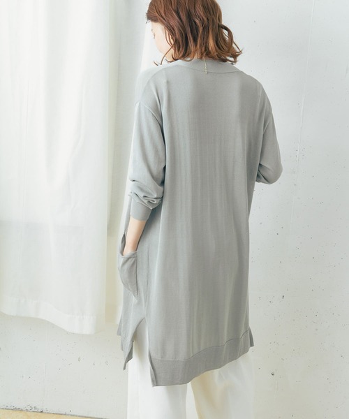 URBAN RESEARCH ROSSO WOMEN（アーバンリサーチ　ロッソ）の「ドライタッチロングカーディガン（カーディガン/ボレロ・レディース・ブラック/グレー系その他/ブルー系その他・FREE）」の4枚目の写真