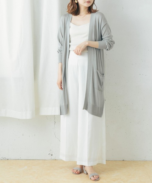 URBAN RESEARCH ROSSO WOMEN（アーバンリサーチ　ロッソ）の「ドライタッチロングカーディガン（カーディガン/ボレロ・レディース・ブラック/グレー系その他/ブルー系その他・FREE）」の8枚目の写真