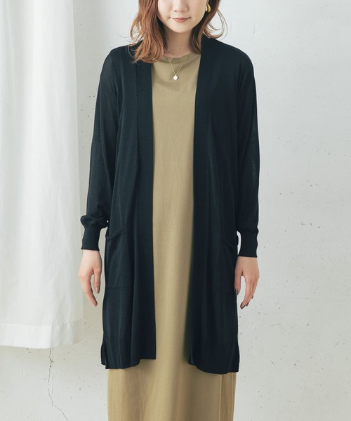 URBAN RESEARCH ROSSO WOMEN（アーバンリサーチ　ロッソ）の「ドライタッチロングカーディガン（カーディガン/ボレロ・レディース・ブラック/グレー系その他/ブルー系その他・FREE）」の19枚目の写真