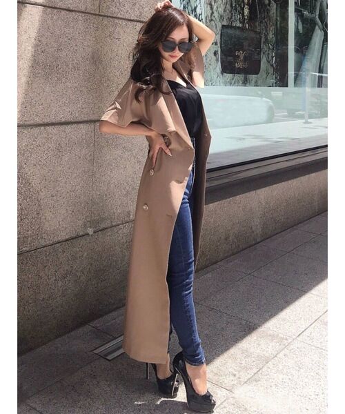 RESEXXY(リゼクシー)の「ベルテッドケープコート【セットアップ着用可能】(その他アウター・レディース・ベージュ/ブラウン/グリーン・FREE)」の2枚目の写真