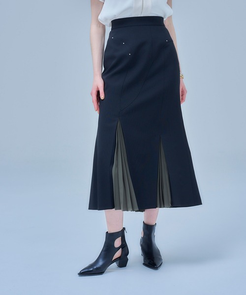 UNITED TOKYO（ユナイテッドトウキョウ）の「ブレンドプリーツマーメイドスカート（スカート・レディース・ブラック/ベージュ・1/2）」の12枚目の写真