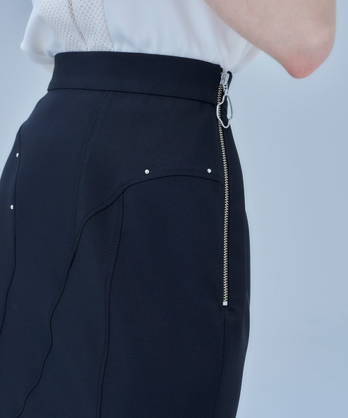 UNITED TOKYO（ユナイテッドトウキョウ）の「ブレンドプリーツマーメイドスカート（スカート・レディース・ブラック/ベージュ・1/2）」の6枚目の写真