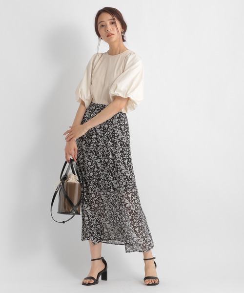 Andemiu（アンデミュウ）の「ハナガラナロースカート953206（スカート・レディース・アイボリー/ブラック・MEDIUM/SMALL）」の13枚目の写真