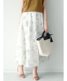 Te chichi | ドローイングフラワーロングフレアスカート(スカート)
