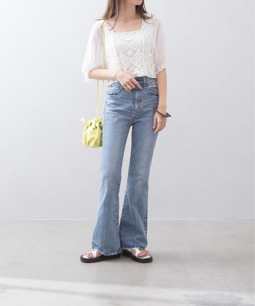 SpRay（スプレイ）の「かぎ針スクエアネック（シャツ/ブラウス・レディース・ベージュ/オフホワイト・FREE）」の5枚目の写真