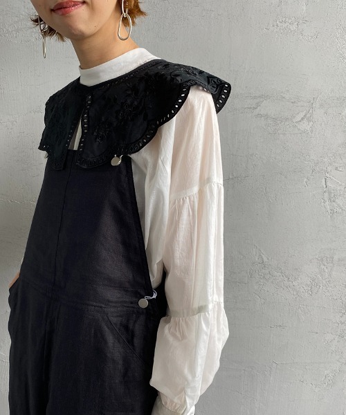 JF Ready Made（ジェイエフレディメイド）の「[Jf Ready Made/ジェイエフレディメイド] コットンレース 2WAY付け襟（付け襟・レディース・ブラック・ONE SIZE）」の2枚目の写真