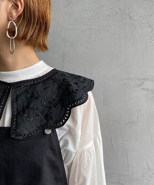 JF Ready Made（ジェイエフレディメイド）の「[Jf Ready Made/ジェイエフレディメイド] コットンレース 2WAY付け襟（付け襟・レディース・ブラック・ONE SIZE）」の6枚目の写真