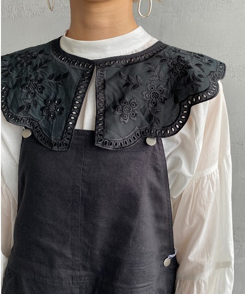 JF Ready Made（ジェイエフレディメイド）の「[Jf Ready Made/ジェイエフレディメイド] コットンレース 2WAY付け襟（付け襟・レディース・ブラック・ONE SIZE）」の7枚目の写真