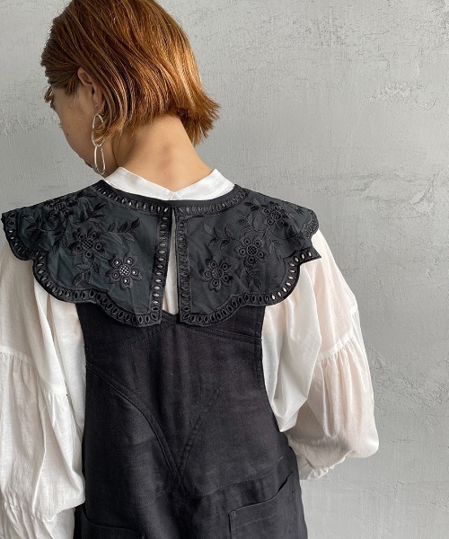 JF Ready Made（ジェイエフレディメイド）の「[Jf Ready Made/ジェイエフレディメイド] コットンレース 2WAY付け襟（付け襟・レディース・ブラック・ONE SIZE）」の10枚目の写真