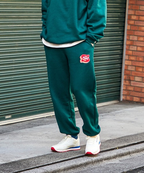 SPOC STORE（スポックストア）の「【SPOC STORE】裏起毛 ワンポイント刺繍ワイドスウェットパンツ（スウェットパンツ・メンズ・グレー/グリーン/モスグリーン/ネイビー・M/L/S）」の3枚目の写真