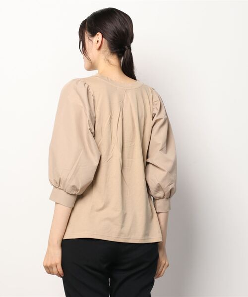 NANO universe(ナノユニバース)の「WEB限定/ボリュームスリーブトップス 半袖(Tシャツ/カットソー・レディース・ホワイト/ブラック/ベージュ・FREE)」の11枚目の写真