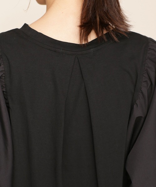 NANO universe(ナノユニバース)の「WEB限定/ボリュームスリーブトップス 半袖(Tシャツ/カットソー・レディース・ホワイト/ブラック/ベージュ・FREE)」の21枚目の写真