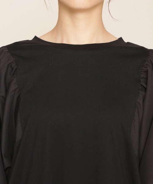 NANO universe(ナノユニバース)の「WEB限定/ボリュームスリーブトップス 半袖(Tシャツ/カットソー・レディース・ホワイト/ブラック/ベージュ・FREE)」の22枚目の写真