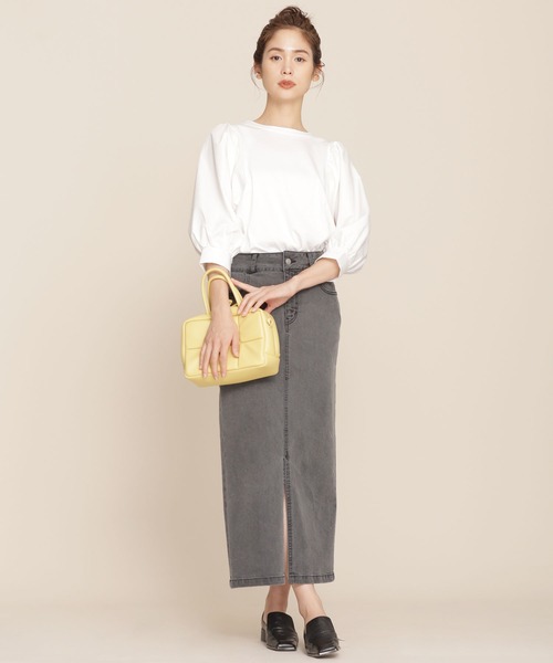 NANO universe(ナノユニバース)の「WEB限定/ボリュームスリーブトップス 半袖(Tシャツ/カットソー・レディース・ホワイト/ブラック/ベージュ・FREE)」の15枚目の写真