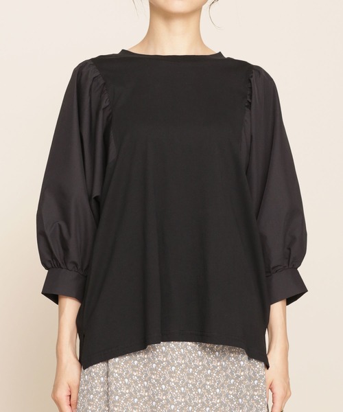 NANO universe(ナノユニバース)の「WEB限定/ボリュームスリーブトップス 半袖(Tシャツ/カットソー・レディース・ホワイト/ブラック/ベージュ・FREE)」の18枚目の写真