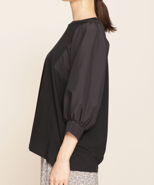 NANO universe(ナノユニバース)の「WEB限定/ボリュームスリーブトップス 半袖(Tシャツ/カットソー・レディース・ホワイト/ブラック/ベージュ・FREE)」の19枚目の写真