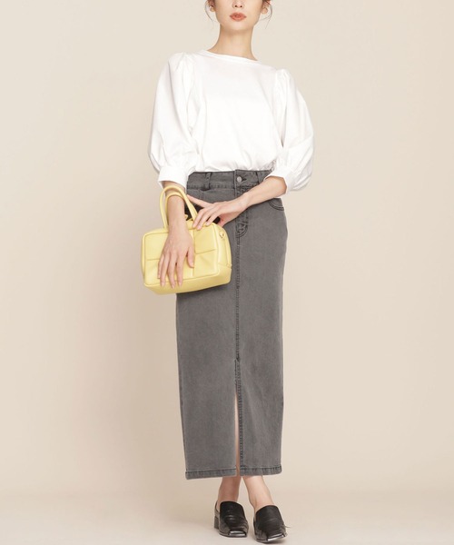 NANO universe(ナノユニバース)の「WEB限定/ボリュームスリーブトップス 半袖(Tシャツ/カットソー・レディース・ホワイト/ブラック/ベージュ・FREE)」の7枚目の写真