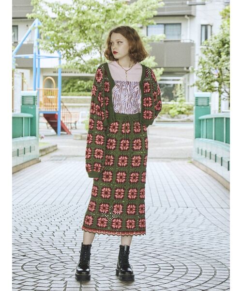 jouetie（ジュエティ）の「【セットアップ対応】クロシェロングスカート（スカート・レディース・ブラック/グリーン/ブラウン・MEDIUM）」の13枚目の写真