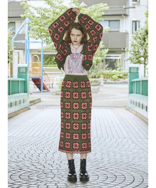 jouetie（ジュエティ）の「【セットアップ対応】クロシェロングスカート（スカート・レディース・ブラック/グリーン/ブラウン・MEDIUM）」の15枚目の写真