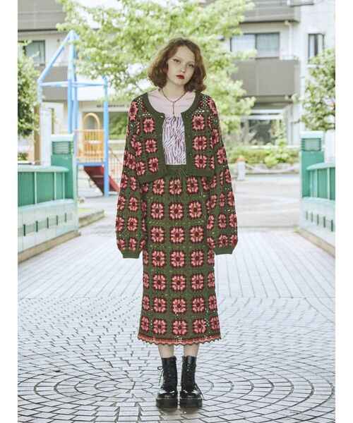jouetie（ジュエティ）の「【セットアップ対応】クロシェロングスカート（スカート・レディース・ブラック/グリーン/ブラウン・MEDIUM）」の16枚目の写真